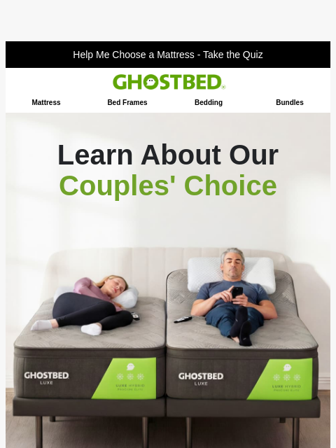 ghostbed newsletter: The BEST Choice for Couples?