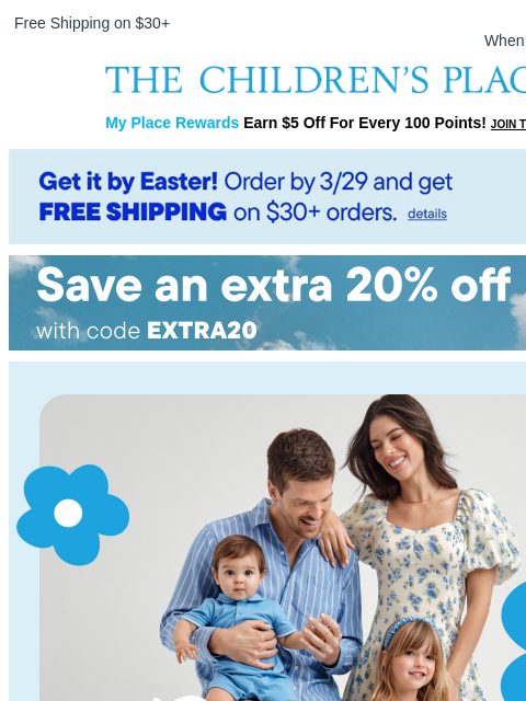 childrensplace newsletter: Yes to Spring Outfits for the Fam 🌿