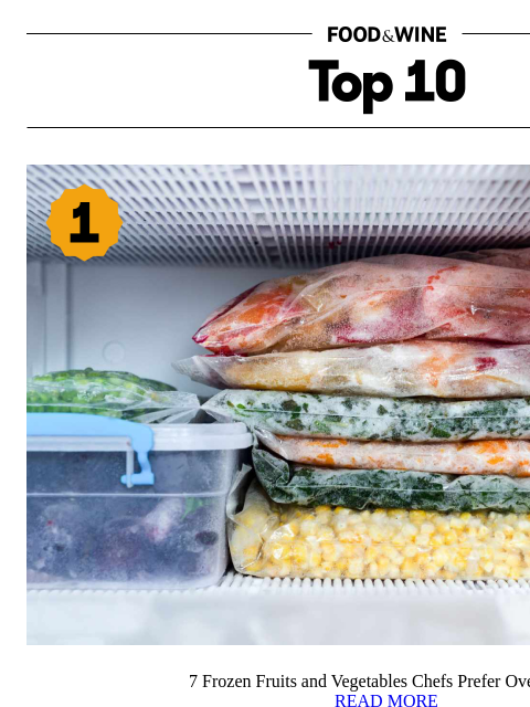 foodandwine newsletter: 7 Frozen Fruits and Vegetables Chefs Prefer Over F...