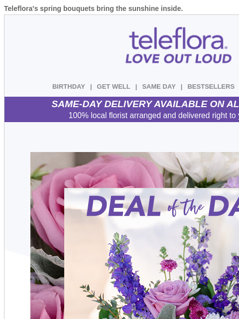 teleflora newsletter: Re: You Just Got 20% Off