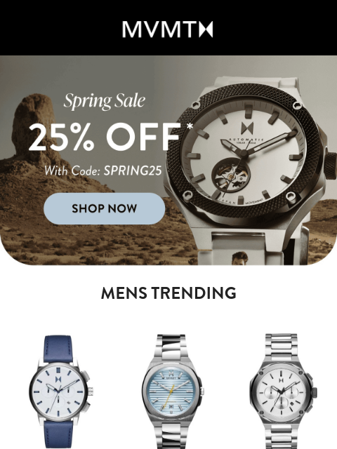 mvmt newsletter: Spring Sale Alert: Get 25% Off