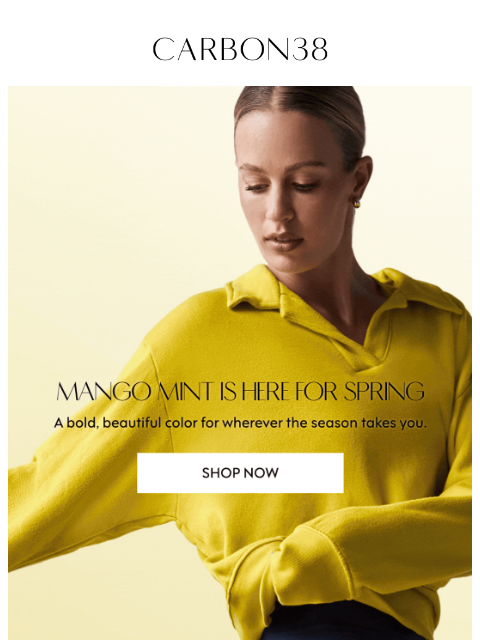 carbon38 newsletter: Meet Mango Mint — the color of spring ✨