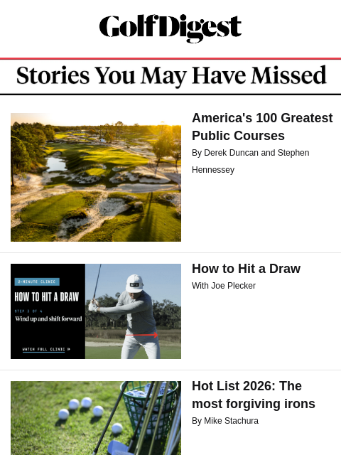 golfdigest newsletter: Popular stories you may have missed