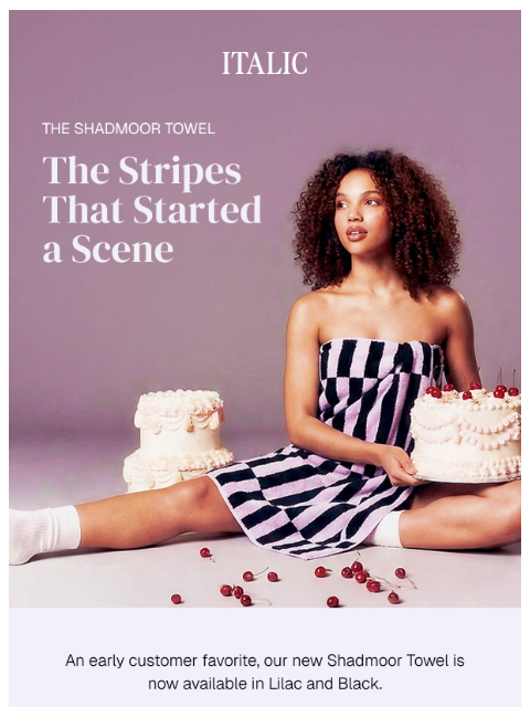 italic newsletter: Introducing the Shadmoor Towel