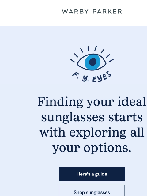 warbyparker newsletter: Which sunglasses shape suits you?