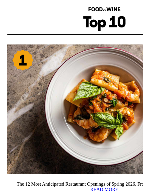 foodandwine newsletter: The 12 Most Anticipated Restaurant Openings of Spr...