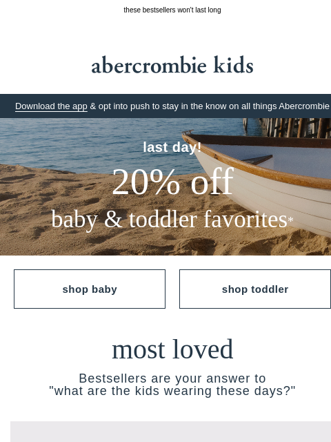 abercrombie newsletter: BOGO 50% OFF ends today