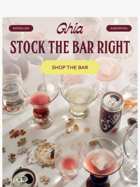 drinkghia newsletter: The Ghia Guide: How to Stock a Bar