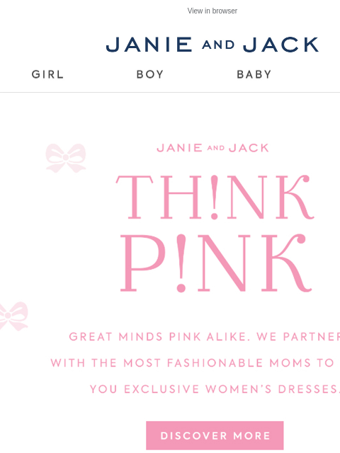 janieandjack newsletter: A matching PINK bow-ment for mom