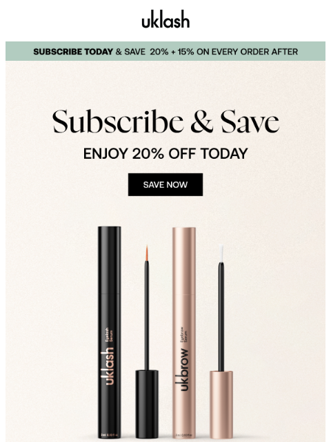 uklash newsletter: Start with 20% off, then keep saving 💋
