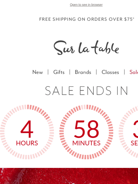surlatable newsletter: Your 25% Off* Code—Ending Soon