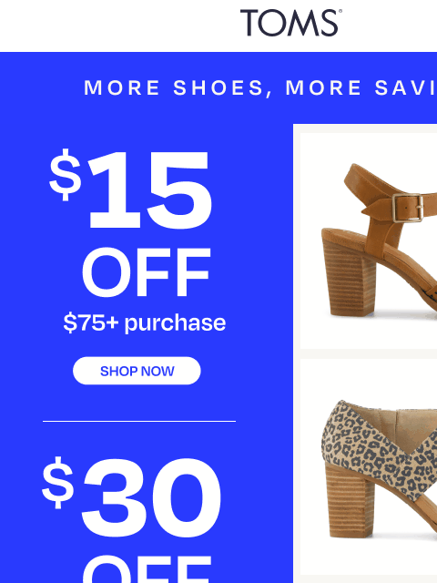 toms newsletter: Save Up to $50: Spring Stock Up ☀️