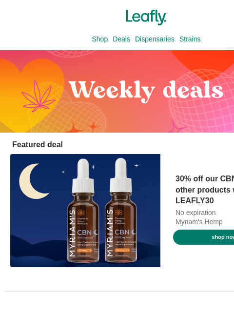 leafly newsletter: Get your March deals!