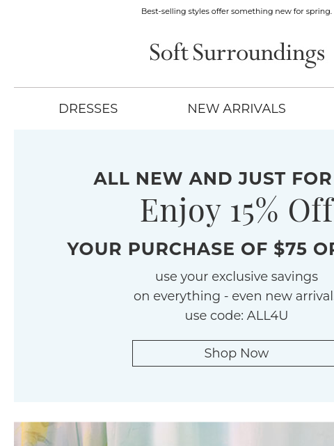 softsurroundings newsletter: Our Most Celebrated Dresses