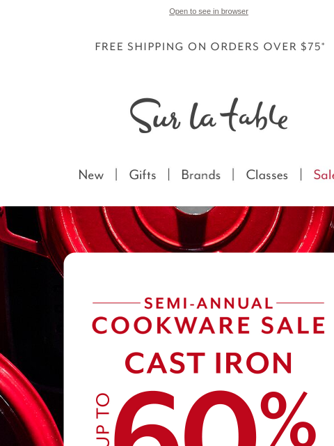 surlatable newsletter: ⚡️Act Fast: Up to 60% Off Cast Iron