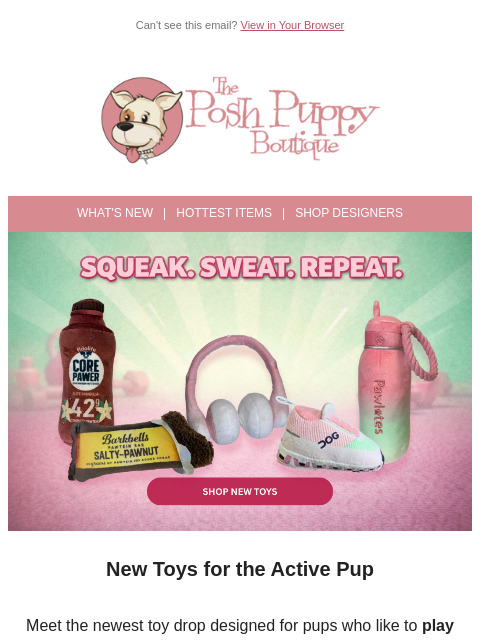 poshpuppyboutique newsletter: New Toys Just Dropped 🐾