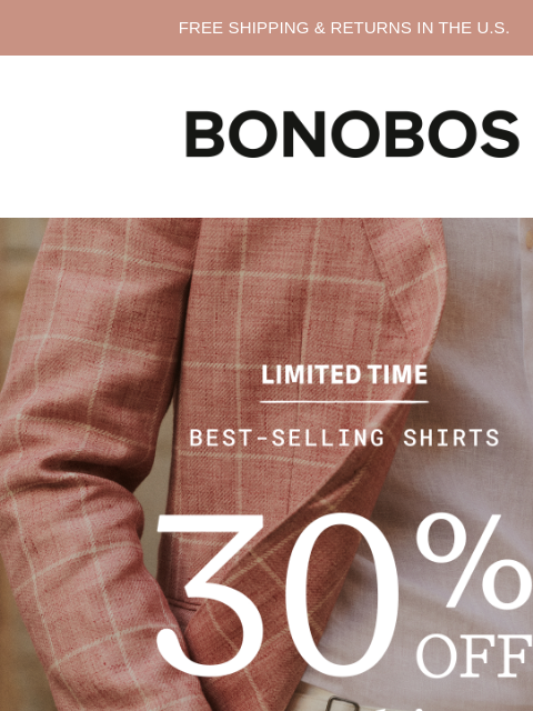 bonobos newsletter: Up to 70% Off Sale Shirts | Starting at $21