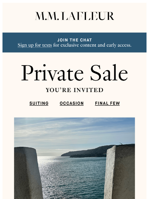 mmlafleur newsletter: INVITE: Private Sale Starts Now