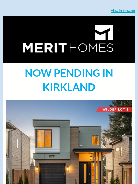 merithomesinc newsletter: Wilder Lot 3 is Pending In Kirkland, WA!