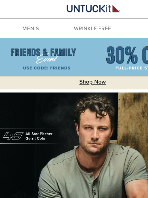 untuckit newsletter: Batter Up: Your Top Drawer Lineup Is Now 30% Off