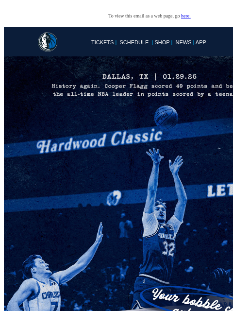 mavsmail newsletter: GOING FAST: Coop Rookie Bobble Pack