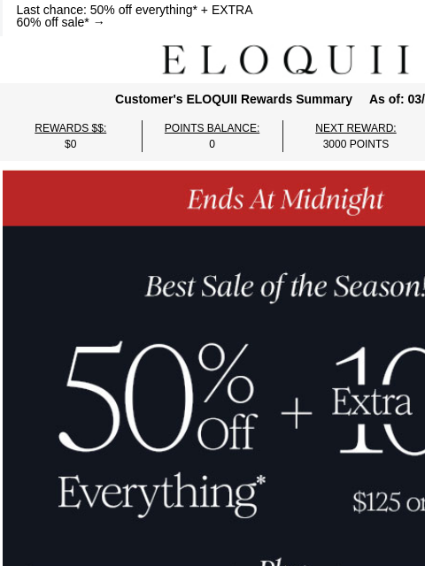 eloquii newsletter: FOMO STARTS AT MIDNIGHT