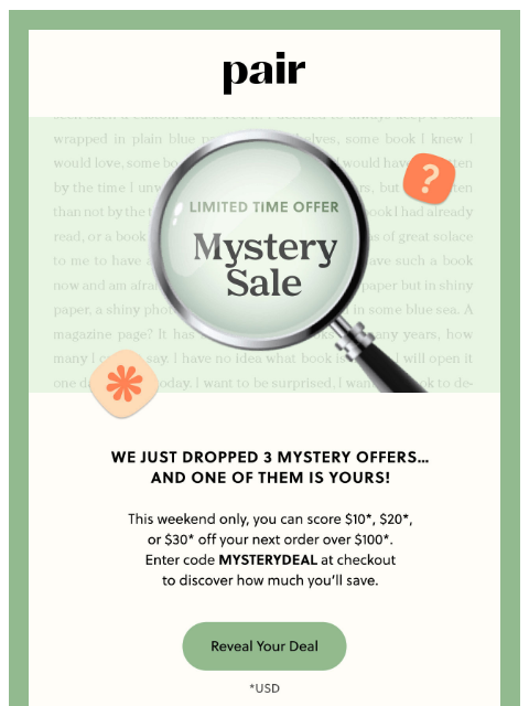paireyewear newsletter: 🔎MYSTERY SALE🔎