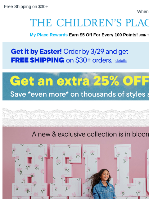 childrensplace newsletter: Exclusive! Hello Kity Boho Blooms Collection