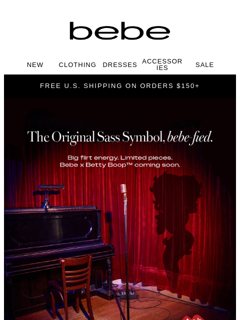 bebe newsletter: 💋bebe x BETTY BOOP™ - Coming Soon