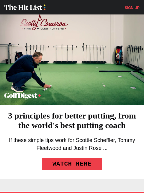 golfdigest newsletter: 3 putting principles from a golf genius