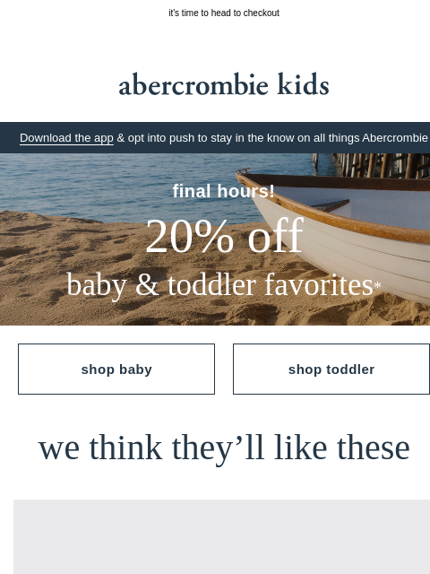 abercrombie newsletter: only a few more hours: BOGO 50% OFF