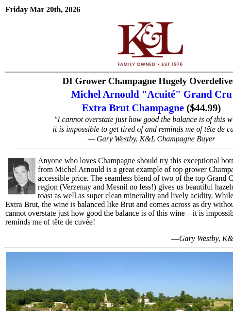 klwines newsletter: A Champagne Best-Seller Triumphantly Returns