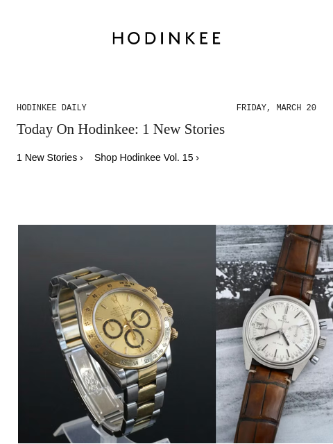 hodinkee newsletter: Hodinkee Daily | 03/20/2026