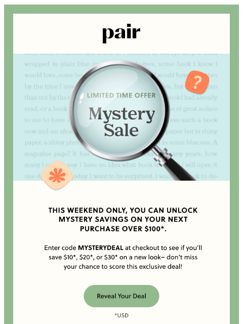 paireyewear newsletter: ❓SHOP THE MYSTERY SALE❓