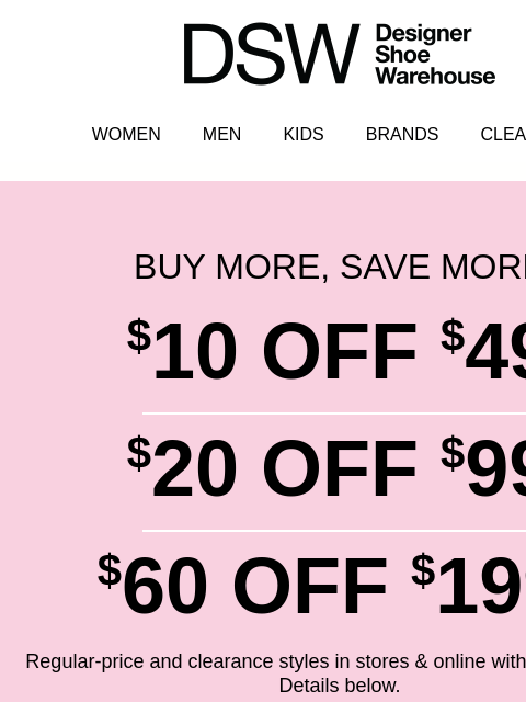 dsw newsletter: 48 hours only: $10 off