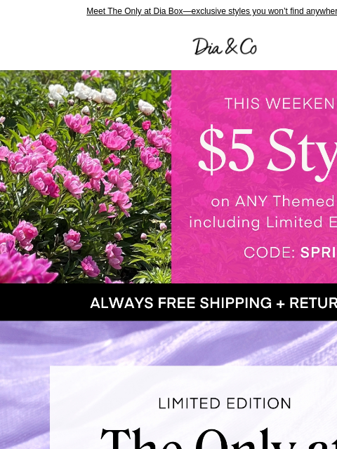 dia newsletter: Only at Dia & Co