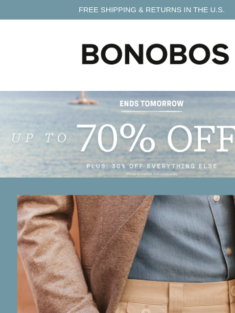 bonobos newsletter: New Styles Added to Sale + Up to 70% Off Sale Pant...