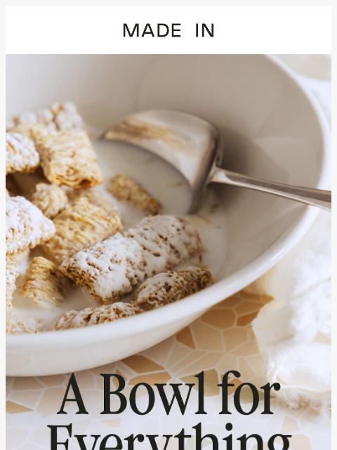 madeincookware newsletter: Three Bowls. Every Meal.