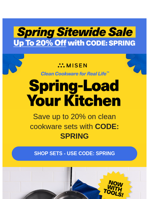 misen newsletter: Ready, Set, Save – Up to 20% Off