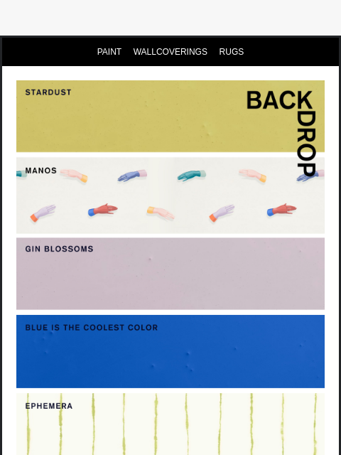 backdrophome newsletter: YOUR MARCH PALETTE