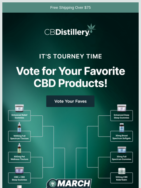 thecbdistillery newsletter: Tourney Time: Vote for your favorite CBD!