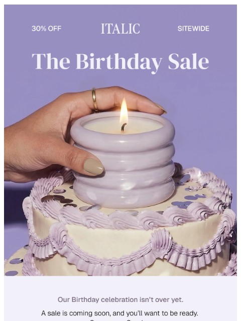 italic newsletter: Something's Coming for Our Birthday