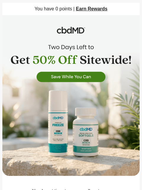 cbdmd newsletter: Our Spring Cleaning Sale Ends Tomorrow 🌷