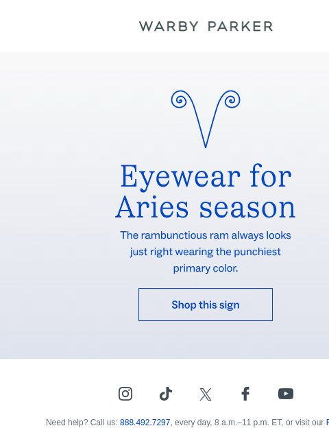 warbyparker newsletter: We’re seeing red for Aries