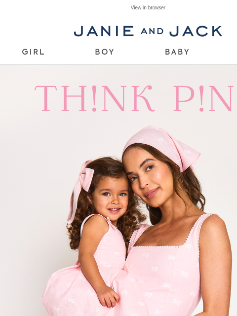 janieandjack newsletter: Limited-edition: PINK about matching