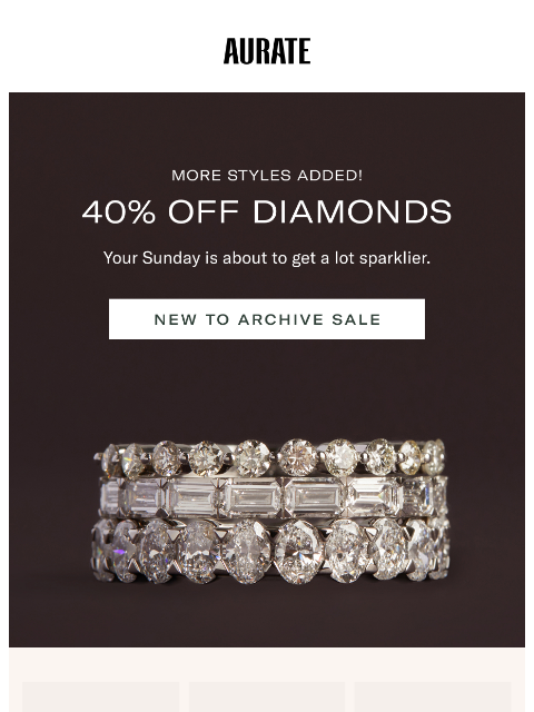 auratenewyork newsletter: FRESH DIAMONDS: 40% OFF