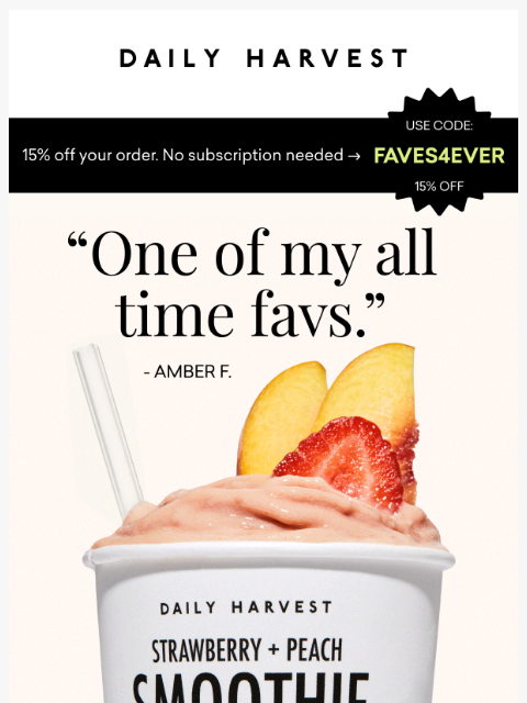 daily-harvest newsletter: "Filling enough to hold me over until lunch"
