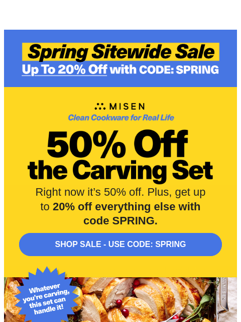 misen newsletter: 50% Off Your Easter Essential