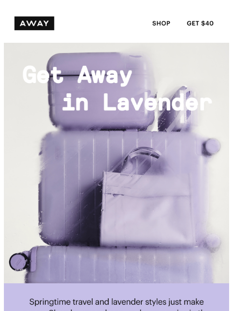 awaytravel newsletter: Last day to save on spring shades 💜