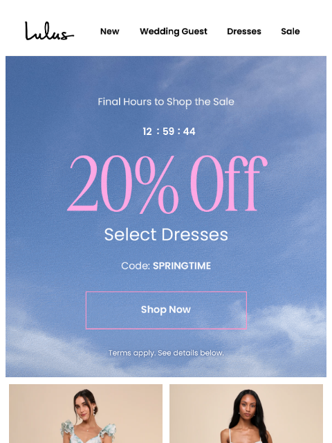 lulus newsletter: Ends Tonight: First Day of Spring Sale ​